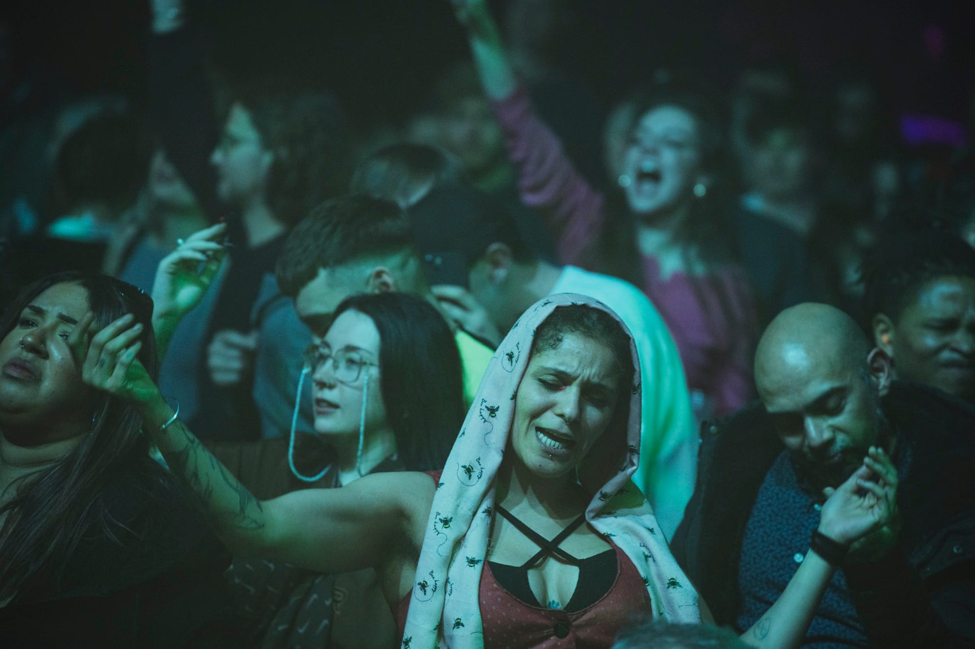 A delirious crowd enjoying The Fiete of Britain at Factory International, Manchester